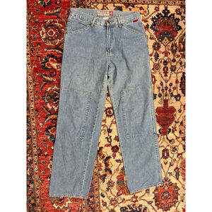 Avirex Vintage Double Knee Jeans Workwear Denim Made Hong Kong Size 9/10